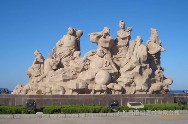 厂家供应石雕八仙过海雕塑广场景观摆件 广东