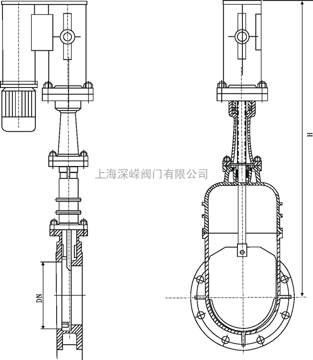 dmz273x,dmz273f,dmz273h,dmz273y型电液动暗杆式刀型闸阀