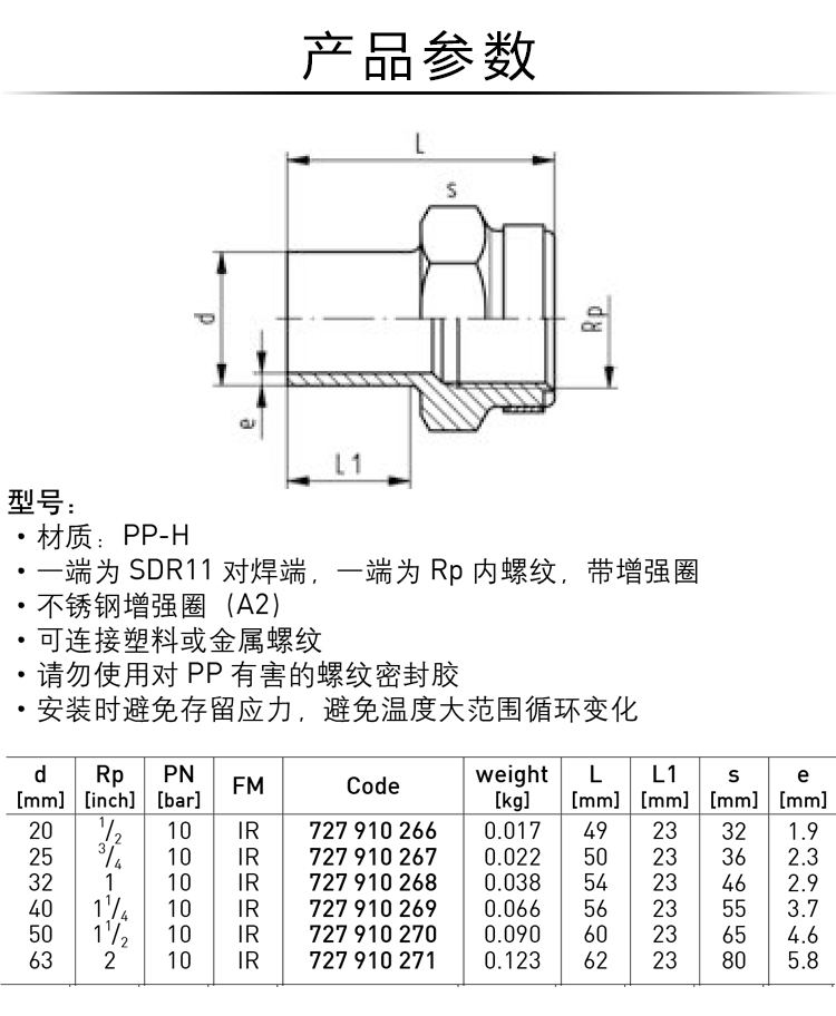 gf  pph 内牙接头/对焊/瑞士乔治费歇尔/工业管路系统管配件