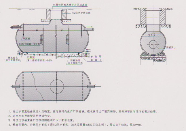 山西农村玻璃钢化粪池的标准图集规格型号