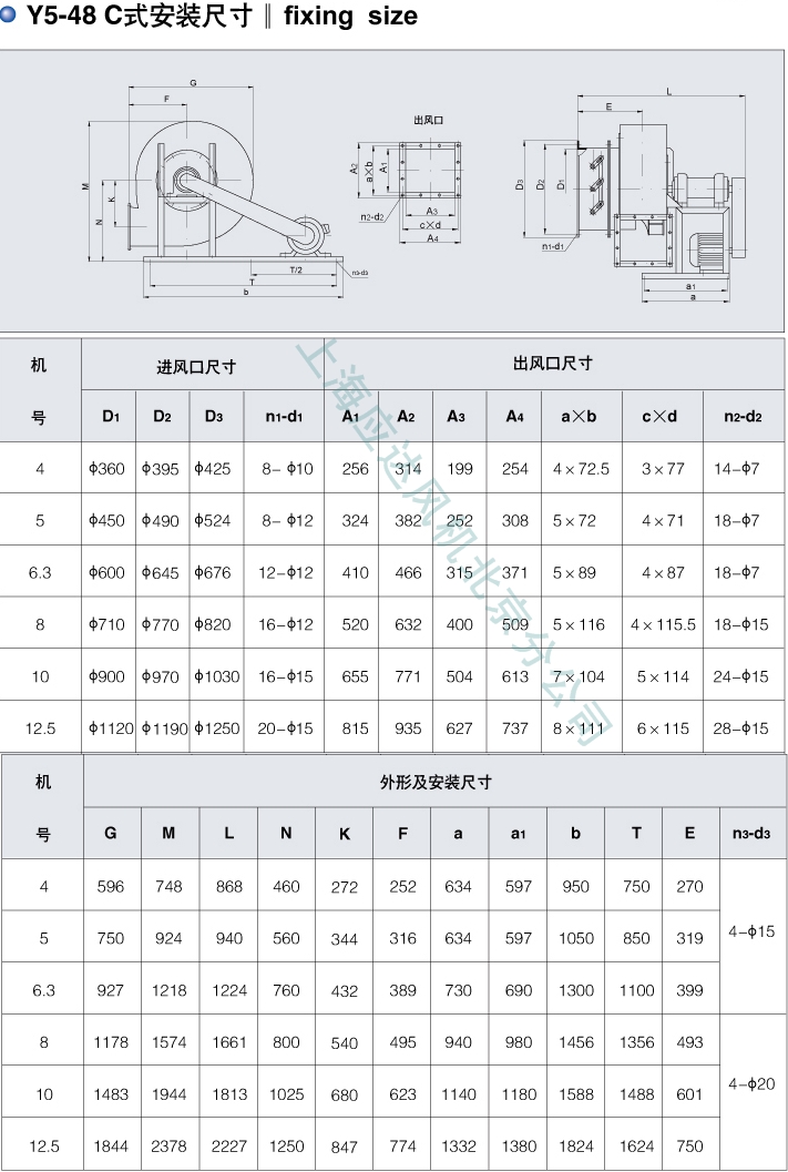 上海应达风机y5-48型锅炉离心引风机