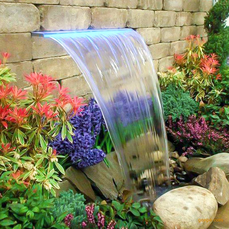 庭院瀑布造景流水墙鱼池装饰水景不锈钢出水口