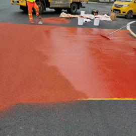 兆基公园步道彩色路面施工 陶瓷抗滑薄层路面工程公司1-3mm