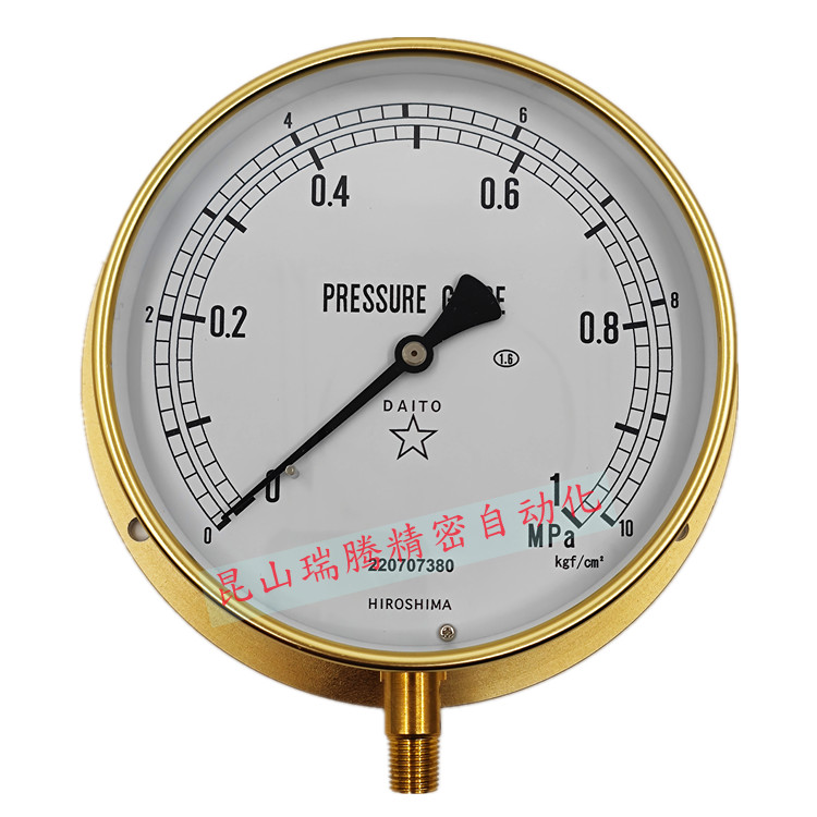 BU-R1/4-150X1MPa大东计器DAITO指针式波登管压力表P12-6-1面径150mm