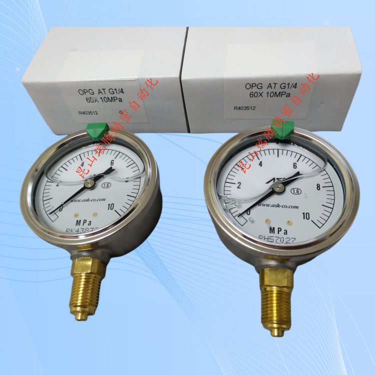 OPG-AT-R1/4-60X10MPa日本ASK充液耐振压力表PT1/4锥形螺纹10MPa